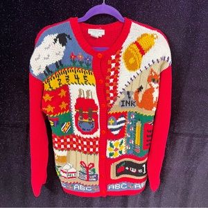 Colorful Patchwork Cardigan Sweater